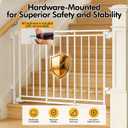 Baby Gate for Stairs Doorways & Kitchen, Extra Wide 32"-54" W x39 H Extra Tall, No Bottom Bar Dog Gate, One-Handed Auto-Close, Hardware Mount Safety Gate for Dogs & Toddlers, White
