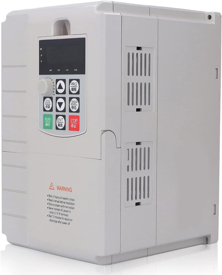 VFD Variable Frequency Drive, Single Phase 220V Input to 3 Phase 380V Output 7.5KW 45A, VFD Inverter Converter for Spindle Motor Speed Control