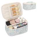 OCHEAL Makeup Bag Portable Cosmetic Bag For Women, Large Capacity Travel Makeup Case Organizer, Toiletry Bag for Girls Traveling With Handle and Divider-Flowers (0021_Floral print)