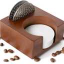 2 IN 1 Holder Stand For the Coffee Filter Paper and Espresso Puck Screen,Sapele Premium Solid Wood Organizer For Tidying Espresso Accessories(Filter Not Included) (for 51/54mm)