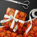 Vnaaem Reversible Basketball Wrapping Paper Roll for Kids Boys Girls - Classic Basketball & Busket Themed Design Sports Gift Wrap for Birthday Sports Holiday Parties(Total 28.5 sq.ft)
