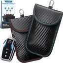 Faraday Key Fob Protector, 6 Color Faraday Bags for Car Keys, Safe Key Pouch for Car RFID Key Fob Protector, Signal Blocking Case (M, Red and Blue)