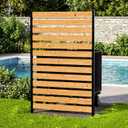 5ft H×3.2ft W(1 Panel) Privacy Fence Screen,No-Dig Wood Outdoor Privacy Screen,Aluminum Post,Air Conditioner Fence,Pool Equipment Enclosure,Trash Can Enclosure,Privacy Fence Panels for Patio/Garden