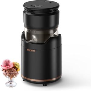 Mini Ice Cream Maker - Rechargeable & Compact Electric Ice Cream Machine for Gelato, Milkshakes & Sorbet,Double-Insulated Bowl,Easy to Clean,Perfect for 1-2 Servings,Black, BL500L-BA1