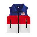 Toddler Baby Boy 4th of July Outfit American Flag Sleeveless Blue Red White Vest Zip Up Sweatshirt Jacket Cardigan (Blue, 18-24 Months)