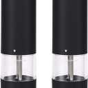 2PCS Electric Salt and Pepper Grinder, Rechargeable Salt Grinder with LED Light & Large Capacity Container Automatic Pepper Shakers for Kitchen Dining Restaurant Outdoor