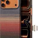 pitaka for iPhone 17 Pro Case 6.3" with Camera Control Button, Compatible with MagSafe, Ultra-Slim Case with Caseless Touch Feeling, 1500D Aramid Fiber Woven, Sunset