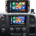 7inch 5GWiFi Upgrade Car Radio for GMC Sierra 1500 2007-2013, Chevy Silverado 1500 2007-2013, Yukon Tahoe 2007-2014, Acadia Equinox Enclave HD Touch Screen Stereo, Carplay Android Auto GPS FM Camera