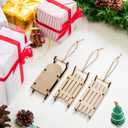 Tofficu 9pcs Miniature Wooden Sleighs Model Christmas Sled Ornaments Miniature Unfinished Wooden Sleighs Model Unfinished Santa Sleigh DIY Crafts Tabletop Wood Sleighs Ornament for Christmas Decor