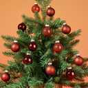 WDS WONDROUS Brown Christmas Ball Ornaments Glass Set of 24  1.18 Xmas Ornament Balls, Small Christmas Tree Hanging Decorations for Wedding Party Autumn Winter Holiday Decor (3 Effect Brown Colors)