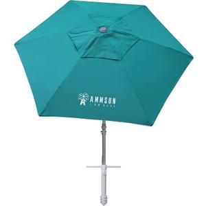 AMMSUN 8ft Large Beach Umbrellas for Sand with Sand Anchor, Air Vent, hook