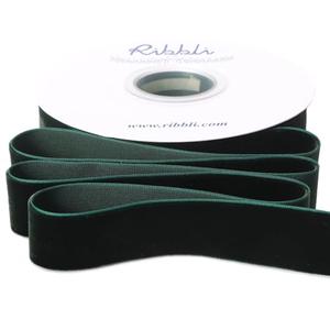 Ribbli Dark Green Velvet Ribbon 1 Inches Continuous10 Yard Spool Red Christmas Ribbon for Gift Wrapping Crafts Home Decor