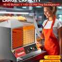 WantJoin Commercial Hot Dog Steamer - 38QT/36L Electric Hot Dog Steamer and Bun Warmer, Stainless Steel Hot Dog Cabinet with Tempered Glass 200-275 Sausages & 40-45 Buns