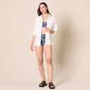 Amazon Essentials Womens Bandeau Swim Top (X-Small, Deep Blue Paisley)