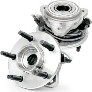 Pair 515003 Front Wheel Bearing Hub Assembly Compatible with Ford Explorer 1995-2001 Explorer Sport Trac Ranger, for Mazda B2300 B3000 B4000 01-09, for Mercury Mountaineer, 4WD 4x4 ONLY, 5 Lug w/ABS (OE Size)