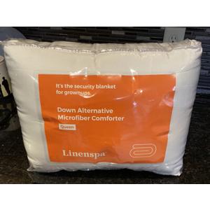 Linenspa All-Season Down Alternative Quilted Comforter LinenspaSoft, Hypoallergenic Microfiber Filling , Queen, White