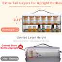 Homaigie Extra Tall 3-Tier Medicine Cabinet Organizer for Upright Medicine Bottles Organizer, Portable Medicine Storage Box with Leather Handle, Empty First Aid Kit Container for Home, Travel