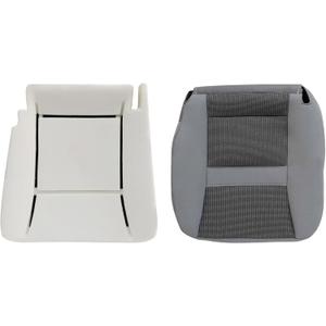 Colth Gray Driver Side Bottom Replacement Seat Cover & Foam Cushion Pad Compatible with Dodge Ram 2500 3500 2006 2007 2008 2009 2010