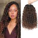 8 Packs Curly Boho Braids Faux Locs Crochet Hair, 14 Inch Goddess Locs Crochet Hair, Hippie Locs, Hair Extensions (14 Inch, 8 Packs, OT30#)