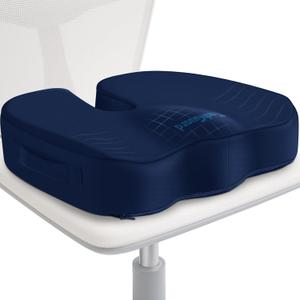 TushGuard Seat Cushion for Office Chair Memory Foam Non-Slip Desk Seat Cushion Back, Coccyx, Sciatica, Tailbone Pain Relief Butt Pillow for Office Chair, Car, Wheelchair, Blue (Large)