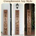 DECOLURE Welcome Sign for Front Porch - Tall Solid Wood Porch Door Sign with 10 Magnetic Seasonal & Holiday Pieces, Rustic Farmhouse Outdoor Decor for Year Round Welcoming Entryway (Porch Brown), 50 inches tall