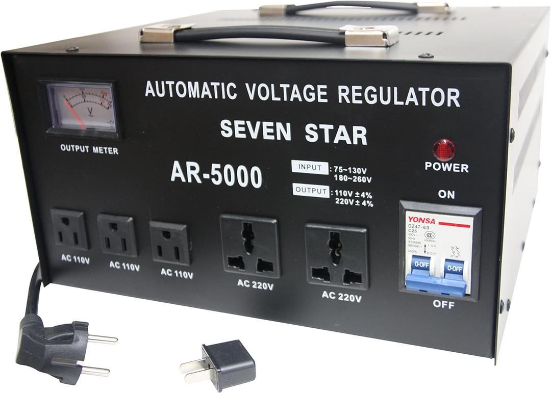 SEVENSTAR AR 5000W Heavy Duty Voltage Reglator/Stabilizer with Built-in Step Up/Down Voltage Transformer