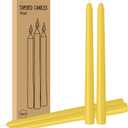 2X LYOBATH 4 Pack Yellow Taper Candles - Taper Candles 10 Inch Dripless, Smokeless & Unscented - 8 Hours Long Burning - Ideal for Weddings, Dinner Parties, and Home Decor