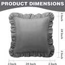 KKJIAF Ruffle Pillow Cases 24x24 Inches, Grey Square Ruffled Pillow Covers Set of 2, Microfiber Wrinkle Resistant Pillow Shams with Envelope Closure for Sofa Bed Living Room