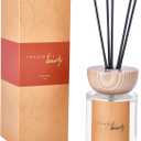 Tranquil Beauty Reed Diffusers for Home - 5 Fragrance Sticks with Gardenia Scent - Hint of Dark Vanilla, Amber, Wood & Bourbon - Room Air Fresheners with Glass Bottle and Wooden Lid (2.3"x4.3")