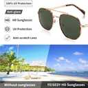 FEISEDY Sunglasses Aviator Men Women 70s Sun Glasses Square Frame UV400 Protection B2953