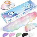 Cloud Wrist Rest for Computer Keyboard Arm Wrist Rest with Non-Slip Base Extended Wrist Rest Ergonomic Memory Foam for Keyboard and Mouse Typing Pain Relief, Office, Gaming, Computer (Rainbow Set)