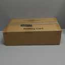 Rolling Utility Cart, 4-Tier Slim Narrow Storage Cart with Wheels for Kitchen, Laundry Room Organization, Metal Bathroom Organizer with Wood Top, Natural Wood Color, 17.3" x 7.9" x 32.6"