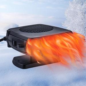 Car Heater 12V 200W, 2026 New Upgrade Portable 2-in-1 Defroster Defogger with Fast Heating, Easy Plug in Cigarette Lighter for Car, SUV, Truck