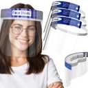 Face Shield | Case of 200 | Clear Plastic Face Shields for Women, Men & Kids, Anti-Fog, Lightweight Reusable Face Shield Mask, Safety Visor Cover with Comfortable Sponge & Elastic Band