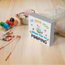 2 x He Sees You When You'Re Pooping Wooden Box Sign, Home Bathroom Decor, Farmhouse Kitchen Bathroom Shelf Table Decoration, Easter Decorations Gift 5 x 5 Inch