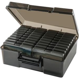 Photo Storage Box 5 x 7 Inches, 18 Inner Extra Large Photo Boxes With Dividers, Acid-Free Photo Storage Containers with Handle, Seed Organizer Craft Storage Box for Photos, Crafts, Stamps etc (Black)