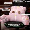 Cute Kitty Rest Reading Pillow for Adults, Kawaii Soft Lumbar Pillows Rest Cushion with Washable Cover for Sitting in Bed, Relaxing, Watching TV, Gaming
