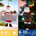 Solar Santa Claus Hanging Decoration, Metal Spiral Christmas Ornament for Indoor Outdoor Garden, Holiday Santa Sculpture Gift for Mom, Women, Friends