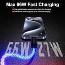 USB C to USB C LED Light Up RGB USB C Charging Cable,Fast Charging Cord for iPhone 15 Pro Max Plus, iPad mini Pro Air, MacBook and Galaxy Note Pixel etc(66W 3.3FT)