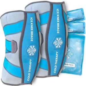 Knee Ice Pack Wrap - Adjustable Ice Pack for Knees Surgery, Replacement, Arthritis Pain, ACL, Sports Injuries, Post Surgery, for Long Duration - 2 Pack (Blue)