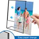 8x10 Picture Frames,Clear Frameless Picture Frames,6 Pack Acrylic Self Standing Photo Frames for Wedding Table Numbers, Restaurant Signs, Photos and Art Display-Black Color