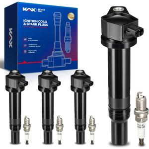 KAX Set of 4 UF499 Ignition Coil Pack and 5464 Iridium Spark Plug, Fit for Hyundai Accent, for Kia Rio/Rio5, L4 1.6L,2006 2007 2008 2009 2010 2011 2012 2013 2014, Replace# 2730126640