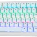 EPOMAKER G84 PRO Wireless Gaming Keyboard with Screen&Knob, 75% Creamy Mechanical Keyboard, 8000mAh, Hot Swappable, Silicone Keycaps, BT5.0/2.4G/USB-C Mode, NKRO, RGB (White, Creamy Jade Switch)