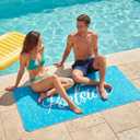 Jenaai 24" X 67" Poolside Mat Outdoor Rug, Non Slip Waterproof Rubber Mat for Deck, Edge of Pool, Patio, Beach, Summer Outside Swimming Decorative (Crystal Splash)