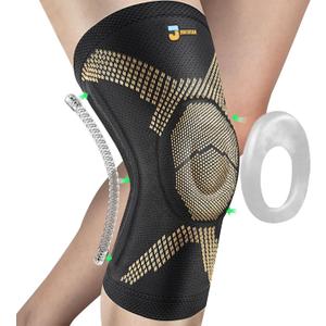 Copper Knee Brace for Women and Men Knee Brace for Arthritis Pain and Support-Knee Sleeves for Women Knee Pain Knee Support for Arthritis,Running, Workout and Knee Pain Relief - SINGLE(X-Large (BlackBrass)