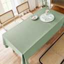 AUSSPVOCT Textured Tablecloth Rectangle 52x70 Water Resistant Spill-Proof Wipeable Table Cloth Wrinkle Free Fabric Dining Table Cover for Birthday Wedding Eatser Football Spring Tablecloths
