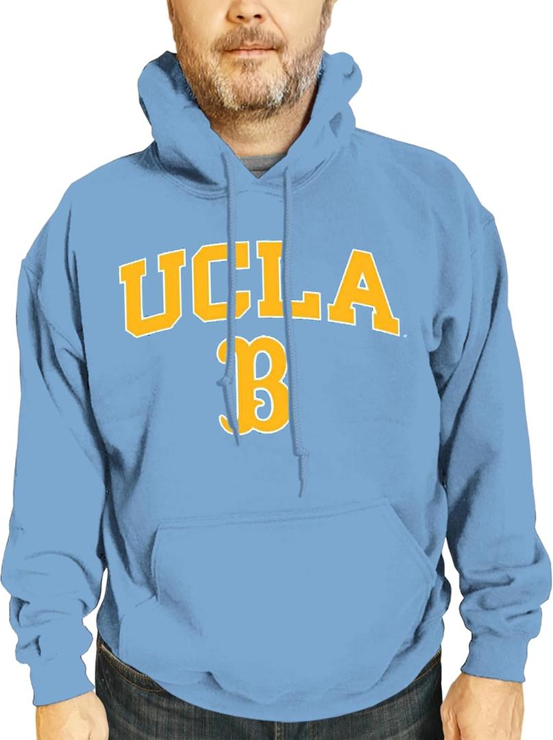 Campus Colors Long Sleeves NCAA Adult Arch & Logo Gameday Unisex Hooded Sweatshirt (Large, Light Blue)