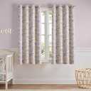 jinchan Nursery Curtains 95% Blackout Purple Floral Curtains for Girls Room, 63 Inch Length Farmhouse Drapes for Bedroom Living Room Darkening Window Treatment Grommet Top Set of 2 Panels