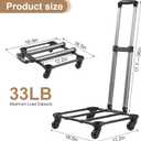 Rolling Carrier Cart with Telescopic Handle, Foldable Luggage Cart for Travel Bag, Universal Detachable Trolley with 360° Wheels & Adjustable Straps for Small Carriers Bag