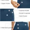 M MAELREG Mens Golf Pants 8 Pockets Water-Resistant -30"/32"/34" Lightweight Stretch Business Casual Work Mens Dress Pants (Blue Indigo)